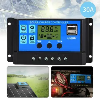 10/20/30A Solar de Încărcare Controler 12V 24V Automată Întreguri LCD 5V Celulă de Panou Operator Reglabil USB de Încărcare Solar Dis M1B1