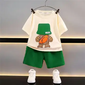 Îmbrăcăminte pentru copii Baby Set pentru Copii Casual de Vara Vrac se Potrivi de Desene animate Drăguț Haine de Top + pantaloni Scurți Două Seturi de Piese