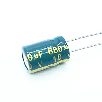 10buc/lot 10V 680UF Low / Impedanță înaltă frecvență de aluminiu electrolitic condensator dimensiuni 8X12 10v 680UF 20%