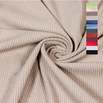 Subtire din Bumbac Elastic Tricotate Fir de Material Solid de Culoare de Îmbrăcăminte Dungă de Vară Rezervor de Top Rochie de Jos Design DIY Tesatura