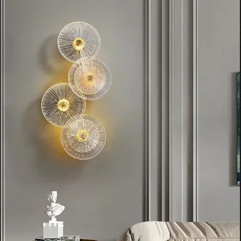 Postmodern de Cristal Lampă de Perete de Interior Design Nordic Tranșee Combinație de Lumină Decor Lampă cu LED-uri Living Dormitor Hol Lampă de Perete
