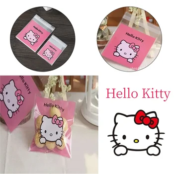 100buc Hello Kitty Saci de Plastic Transparent Resigilabil Pungi de Depozitare de Desene animate Alimente Sigiliu Sac de Mici Bijuterii Accesorii Ambalare Cadou