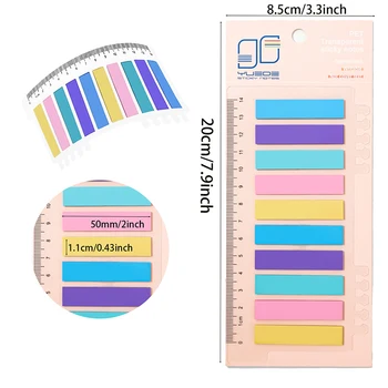 200 De Coli Index File Cu Rigla Impermeabil Fișier File De Steaguri Colorate Lipicios Note De Note De Lectură Cărți De Școală, Rechizite De Birou
