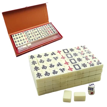 Mini Mahjong De Călătorie Portabil Tabla De Joc Cu Pliabil Masă Mahjong Chineză Set De Dimensiuni Mici Mahjiang Gresie Carte De Joc