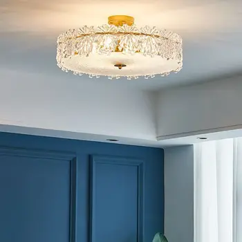 Nou stil francez dormitor matrimonial CONDUSE de plafon lumina minimalist modern, perla de sticla nunta romantica dormitor corpuri de iluminat