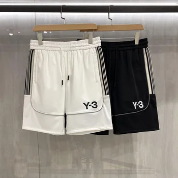Yohji Yamamoto y-3 pantaloni Scurți Brodate Reflectorizante Linia Casual pantaloni Scurți pentru Bărbați și Femei Vara Bumbac y3 Sport Sfert Pantaloni