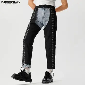 INCERUN 2023 Stil American New Bărbați Pantalons Personalizate de Design Gol Pantaloni Sexy sex Masculin Curea Cordon Pantaloni Lungi S-5XL