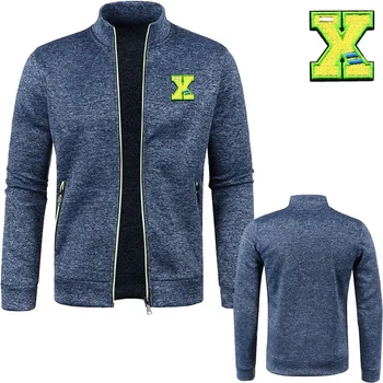 Moda hoodie Mens broderie X design de stand-up guler Y2k cardigan Barbati brand de haine pentru bărbați High-end pentru bărbați hanorac cu fermoar