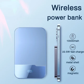 Noi 10000mAh Magnetic Banca de Putere fără Fir, Încărcare Rapidă Extern Baterie de Rezervă de Metal 5000mah Magsafe Powerbank Pentru iPhone Xiaomi