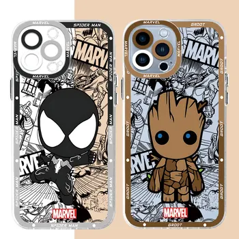 Marvel Spider Man Groot Telefon Caz pentru Xiaomi Mi 11T Pro Poco X3 NFC X4 X5 M3 M4 Pro 11 Lite Spate Transparent Capac Moale