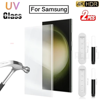 2 buc UV din Sticla Temperata pentru Samsung Galaxy S23 S20 S21 S22 Ultra Ecran Protector pentru Samsung Nota 20 Ultra