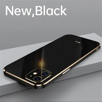 Placare cu Rama Patrat Telefon Caz Pentru iPhone 13 Pro Max 11 12 Mini-XR X XS Max 7 8 6 6S Plus SE 2020 Silicon Moale Capacul Fundas