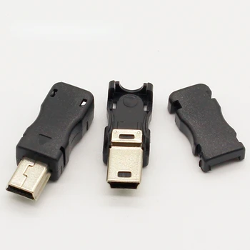 10buc Mini USB 5 Pini T Port de sex Masculin Priza Conectorului&Capac de Plastic pentru DIY Dropshipping Top de Vânzare