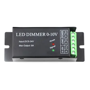 1 canal 0-10V tensiune constantă led dimmer;DC5-24V intrare,semnal de intrare:0-10v; Ieșire curent:8A; LED Dimmer Controller DM010
