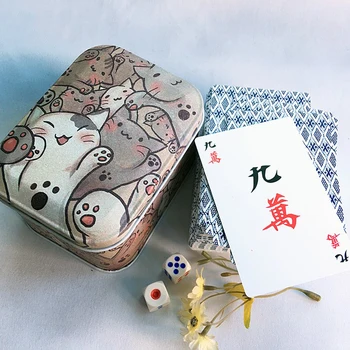 PVC mahjong card de uz Casnic de turism din plastic mat alb rezistent la apa lavabil îngroșat mahjong poker cutie de fier carti de joc MJ63