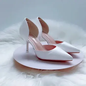 Bej Sandale cu Toc Pantofi de Confort pentru Femei de Mari Dimensiuni Negru a Subliniat Înaltă Stiletto Mare Banda Elastica de Nunta de Moda