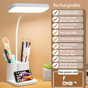 USB Reîncărcabilă Lampă de Masă de Învățare Dormitor Dormitor Noptieră LED Lumina de Noapte ochelari de Protecție 3 Nivele Reglabile Atinge Lampa de Birou