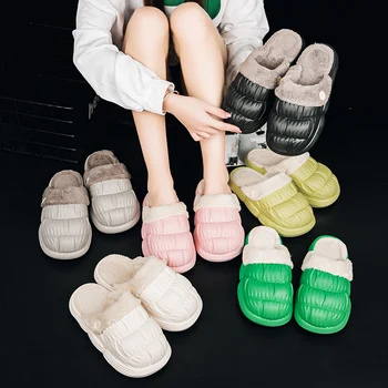Design Original Marca Bumbac Papuci de casă pentru Bărbați și Femei Cald Papuci de Origine Non-alunecare Pantofi cu talpi Groase de Înaltă Calitate Pereche de Pantofi