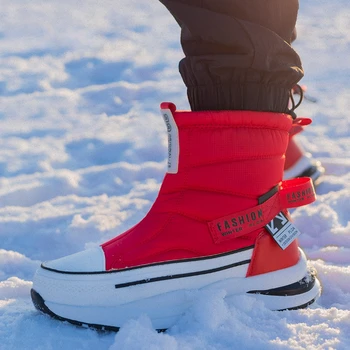 Cizme Femei Multi-culoare Zăpadă Cizme Îngroșat Cald și Anti-derapare Pereche de Cizme de Pluș Impermeabil Casual Pantofi de Iarna Noi