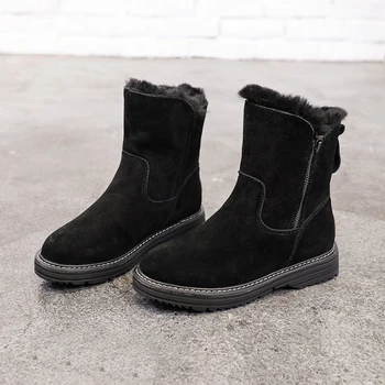 2023 Nou Trend pentru Femei Pantofi de Iarna Zapada Ghete Femei Pluș Gros Cald Cizme Scurte Impermeabil anti-alunecare Plat Casual Pantofi de Bumbac