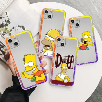 The Simpsons Anime Caz Pentru Apple iPhone 15 14 11 13 12 Pro 7 8 Plus XR X XS Max 6 6S 13Pro SE 2020 Silicon Telefonul Capac transparent