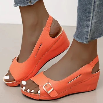 MODX Elegant Pantofi Pene m2 Pentru Femei Încălțăminte de Vară Femeie Pantofi cu Toc Pană Călcâi