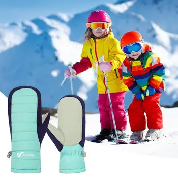 Iarna Cald Mănuși de Schi Mănuși Impermeabile, Manusi pentru Copii Căptușeală Lână Cald Ideal pentru Băieți și Fete Vreme Termale în aer liber