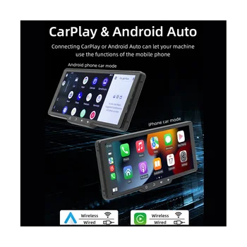 10.26 Inch Masina Atingeți Ecranul cu Butonul de Wireless CarPlay, Android Auto Radio Portabil Bluetooth MP5 la