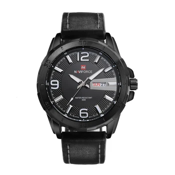 NAVIFORCE Brand Mens 30M rezistent la apă Ceas Sport Barbati din piele cuarț ceasuri auto data saptamana Ceasuri Ceas militar ceasuri de mana