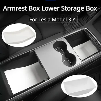 Cotiera Cutie Ascunse Cutie pentru Tesla Model 3 Y Control Central Inferior Cutii de Depozitare Non-alunecare Mat Arimare Ordonare Accesorii Auto 2023