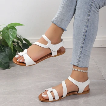 2023 Vânzare Fierbinte Doamnelor Pantofi sandale Femei, Sandale de Vară Roma Culoare Solidă Simplu Sandale de Plaja pentru Femei Casual, Sandale Plate