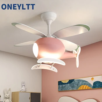 Spectru complet de aeronave fan lumină, cameră pentru copii de uz casnic desene animate fan inteligent de lumină, ventilator de tavan lumina
