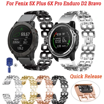 NOI din Oțel Inoxidabil Curea 26mm Watchband Pentru Garmin Fenix 6X 6 Pro 5X 5Plus 3 ORE D2 Bravo Enduro Easyfit Trupa Încheietura mâinii Eliberare Rapidă
