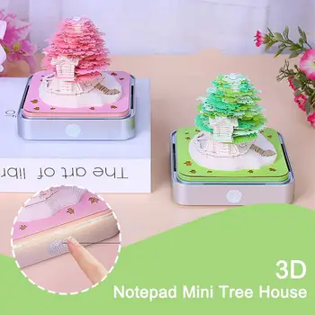 2024 Calendar 3D Notepad Bloc Casă în Copac 3D Memo Pad de Hârtie Drăguț Notă 3D Artistice Cadou de Crăciun Notepad Art I4P1