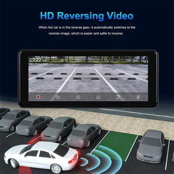 Wireless Carplay, Android Auto Portabil Stereo Auto cu Camera video Frontală, Dash Cam 6.86 Inch Radio Auto Receptor Bluetooth