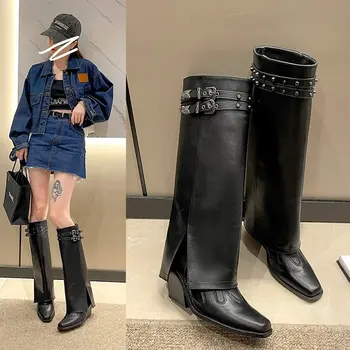 Cizme Femei Nou 2023 Toamna Pantofi Sexy Coapsei Tocuri Înalte Sexy Încălțăminte de Iarnă Over-the-Genunchi Stiletto Cowboy Cauciuc