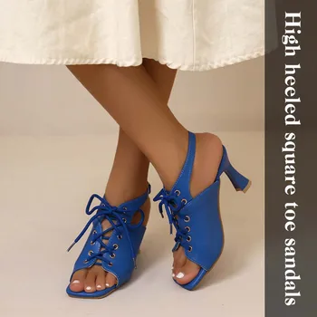 Alb/Negru/Albastru Dantela-up pantofi Stiletto cu Toc-Rezistenta la Uzura, Non-Alunecare Pantofi Pentru Uzura de zi cu Zi