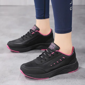 2023 Înaltă Calitate rezistent la apa Primavara Toamna Femei Pantofi de Piele Non-alunecare Casual Dantela-up Casual Confortabil Doamnelor Adidasi