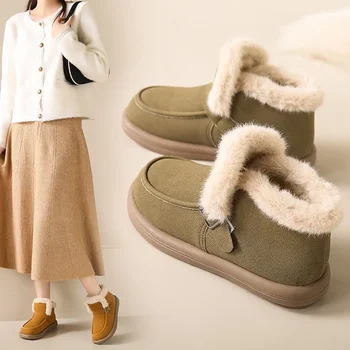 2023 Fierbinte Vanzare Pantofi pentru Femei Turma Glezna Cizme Femei de Iarna Zapada Ghete Femei Rotund Toe Slip pe Plat cu Pantofi de Cald Doamnelor