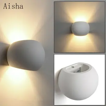 LED-uri de Interior Dublu-cap de Lampă de Perete de Gips Curte Sconces pentru Interior Noptiera Dormitor Living Decorul Camerei de Iluminare Lumina de Acasă