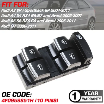 Auto Comutatorului geamurilor electrice 4F0959851H Pentru toate modelele Audi A3 8P Sportback 8P Audi A4 S4 RS4 B6 B7 Audi A6 S6 RS6 C6 Audi Q7 2003-2011