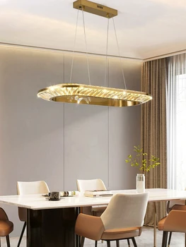 AiPaiTe Moderne din Oțel Inoxidabil Cristal Candelabru LED pentru Camera de zi Sala de Mese Butterfly Print Aur Cerc/Oval Candelabru