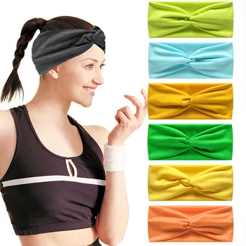 Femei Culoare Solidă Susținere Yoga Bentițe Elastice Moda Turban Poftă De Mâncare Nod Headwrap Fete Machiaj Hairband Accesorii De Par