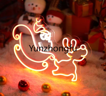 Ornamente de crăciun, vacanță, lumini de decor de Crăciun elan model neon lumini decorative
