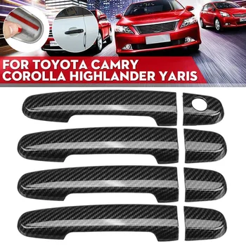 Fibra de Carbon Stil Mânerul Ușii Capacului Garnitura Pentru Toyota Camry 2002-2006 Corolla 2003-2011 RAV4 Altoi