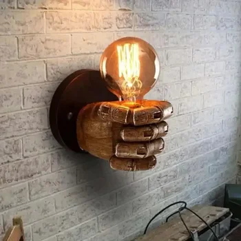 Creativ Retro de Perete Iluminat Decor Pumnul Corpuri de Lampă Bronz Antic Rășină Metal Tranșee de Perete pentru Loft Cafe-Bar lampă cu led-uri