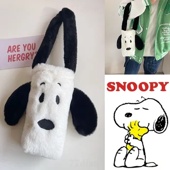 Snoopy Cupa Husă De Pluș Desene Animate Izolare Portabile Mici Tote Sac Anime Călătorie Kawaii Depozitare Femei Drăguț Fete Sticlă Geantă De Mână