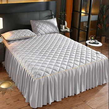 De lux se Ingroase Roz Matlasat Răspândirea Pat Queen-Size Nordic de Inalta Calitate Cutat Marginea Cuvertură De pat pe Pat Broderie Cuverturi de pat