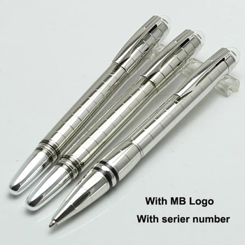 Moda de lux Monte Argint Tablă de șah Rollerball Pen M Crytal Top Metal Pur, Negru Roller Ball Pen cu Numărul de Serie