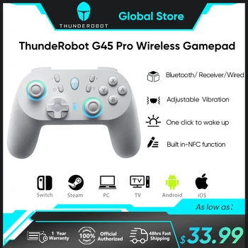 ThundeRobot G45 Pro Trei-modul Wireless Gamepad Controler de Jocuri Efect Hall Built-in NFC pentru a Comuta Windows PC, STEAM TV